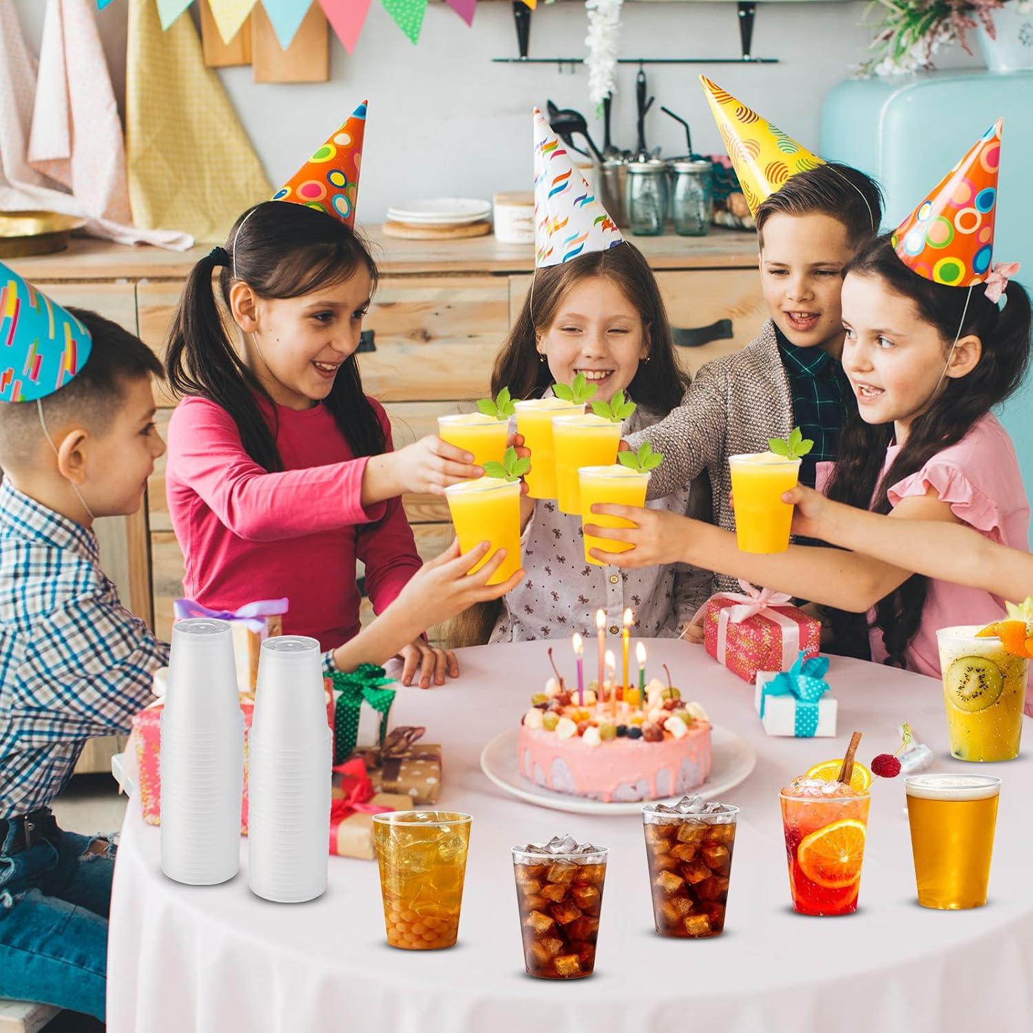 Transparente Wiederverwendbare Plastikbecher 50 Stück 360ml Partybecher für Getränkepartys