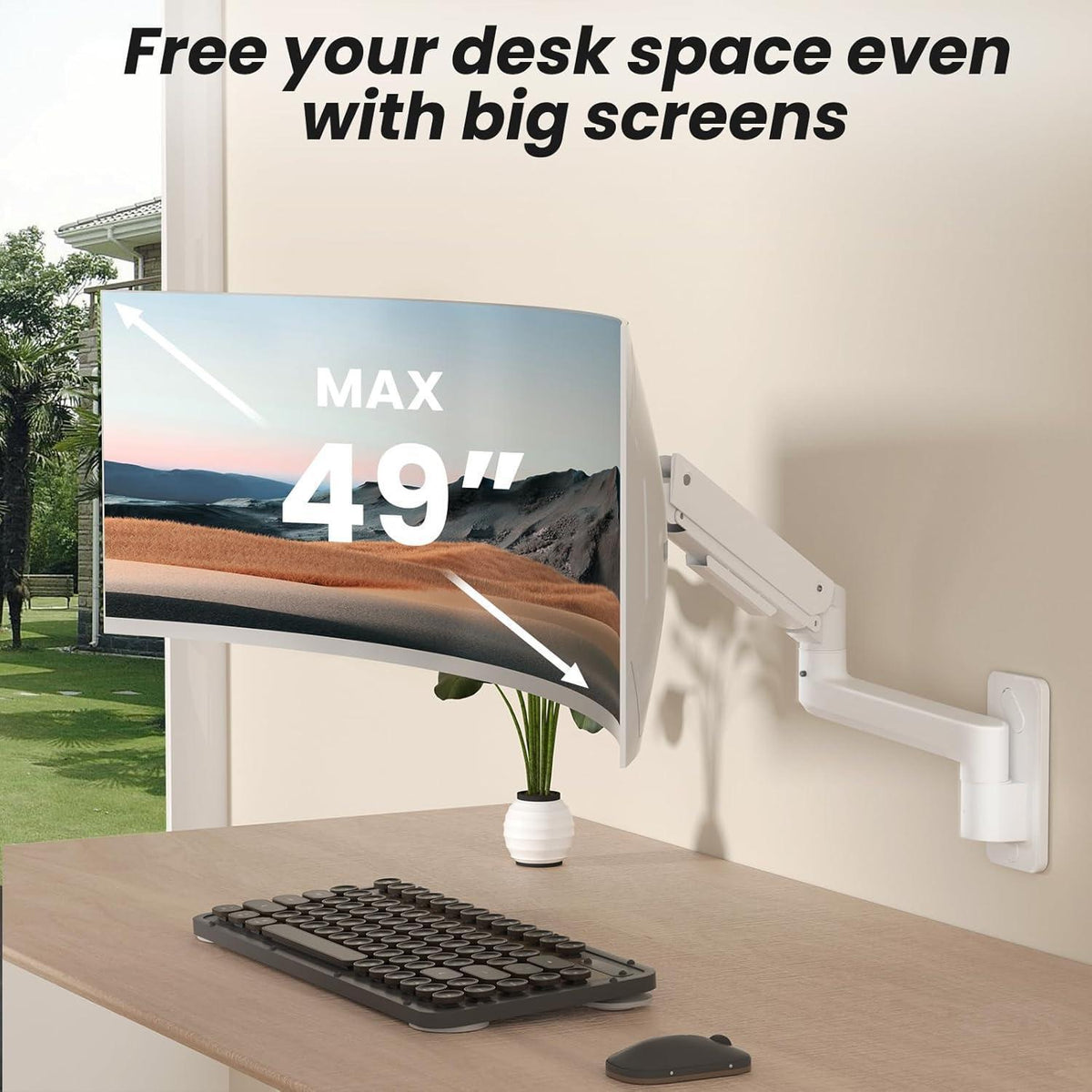 Wandhalterung Monitor Ultrawide 17-49 Zoll, Höhenverstellbar