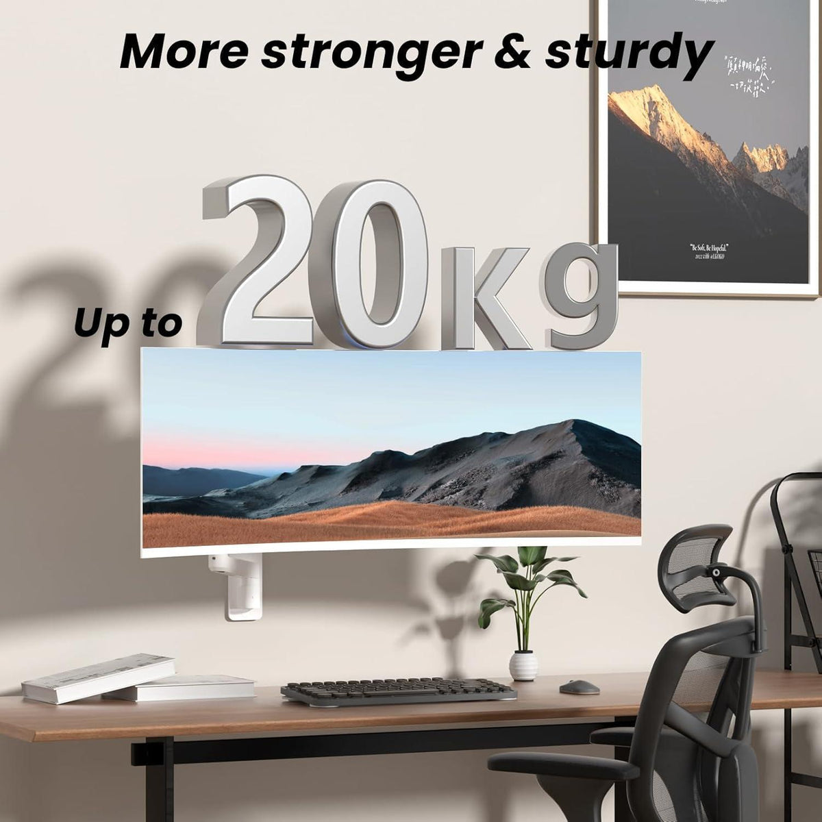 Wandhalterung Monitor Ultrawide 17-49 Zoll, Höhenverstellbar