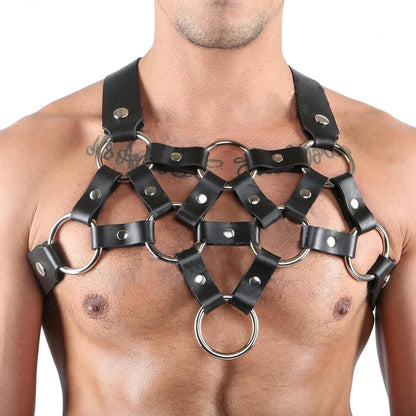 Herren Body Harness PU Leder Brust Bondage Fetisch BDSM Sexy