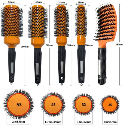 Haar-Rundbürste Set Föhnen Glätten Styling Keramik Ionentechnologie