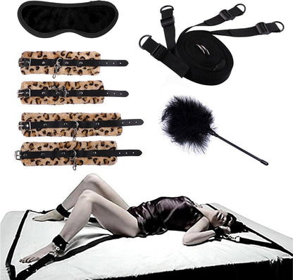 Bondage Bettfesseln Set Augenmaske Handschellen Fessel Erotik BDSM
