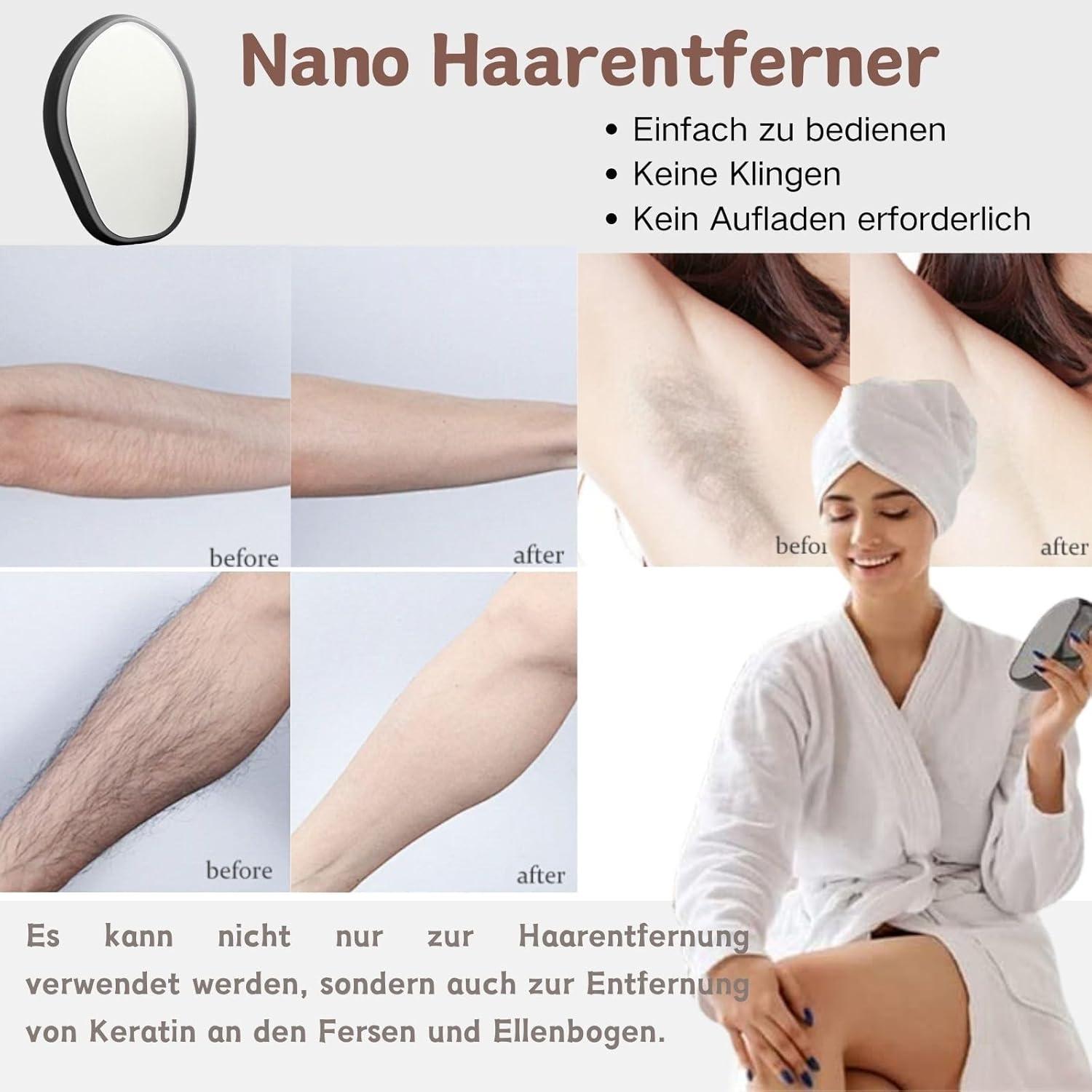Nano Kristall Haarentferner Magic Gesicht Damen Schmerzfrei Wiederverwendbar