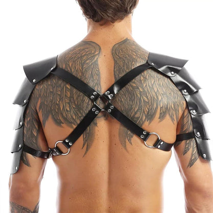 Herren Verstellbares Brust Harness Leder Rüstung Erotik Cosplay