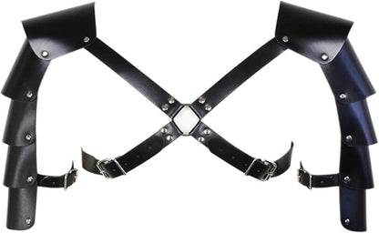 Herren Brust Harness Leder Soldat Rüstung Sexy Schulter Erotik Clubwear