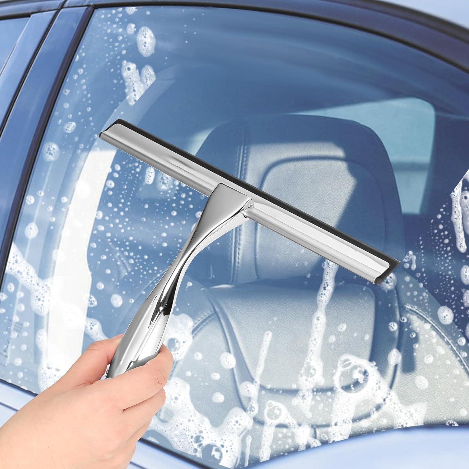 Duschabzieher Edelstahl 10 Zoll für Glastür Fenster Badezimmer