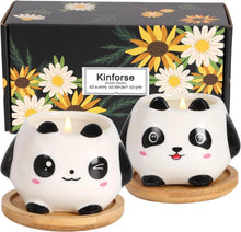 Duftkerzen Set mit Panda Motiv, Bio Sojawachs, Geschenkidee
