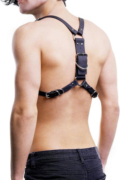 Herren Leder Body Brust Harness Punk Gothic Fetisch Sexspielzeug SM