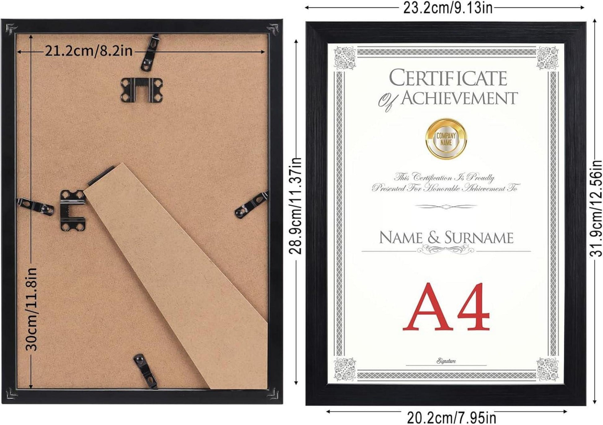 4er Set Bilderrahmen DIN A4 Schwarz - Fotorahmen Collage