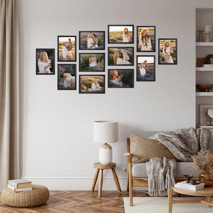 4er Set Bilderrahmen DIN A4 Schwarz Fotorahmen Collage Wand Tisch