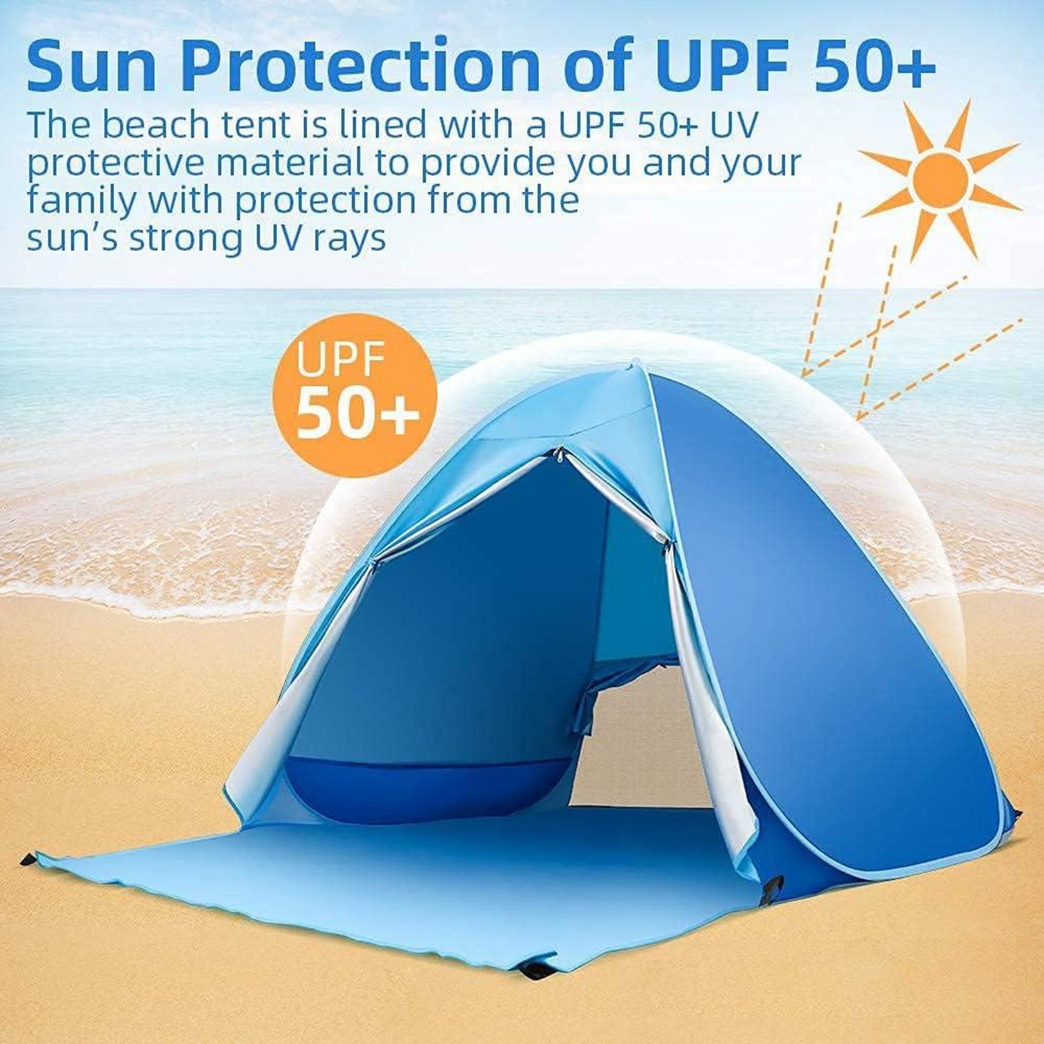 Strandmuschel Pop Up Strandzelt für 2-3 Personen 50+ UV