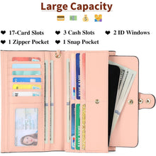 SENDEFN Portemonnaie Damen RFID-Groß Geldbörse Viele Fächer