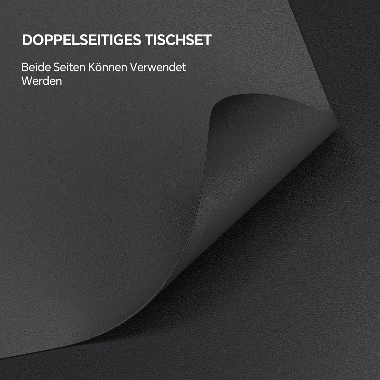 Abwaschbare Tischsets aus Kunstleder, 6er-Set, rutschfest, Platzdeckchen