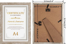 Giftgarden 12er Set Bilderrahmen A4 - Beige Holzmaserung