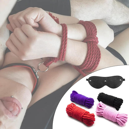 Bondage Seil Set 4x 10m BDSM Baumwollseil Fesseln SM Spielzeug (Schwarz Rot Lila