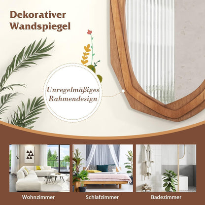 Asymmetrischer Wandspiegel – Natürliches Design für Wohnzimmer & Bad