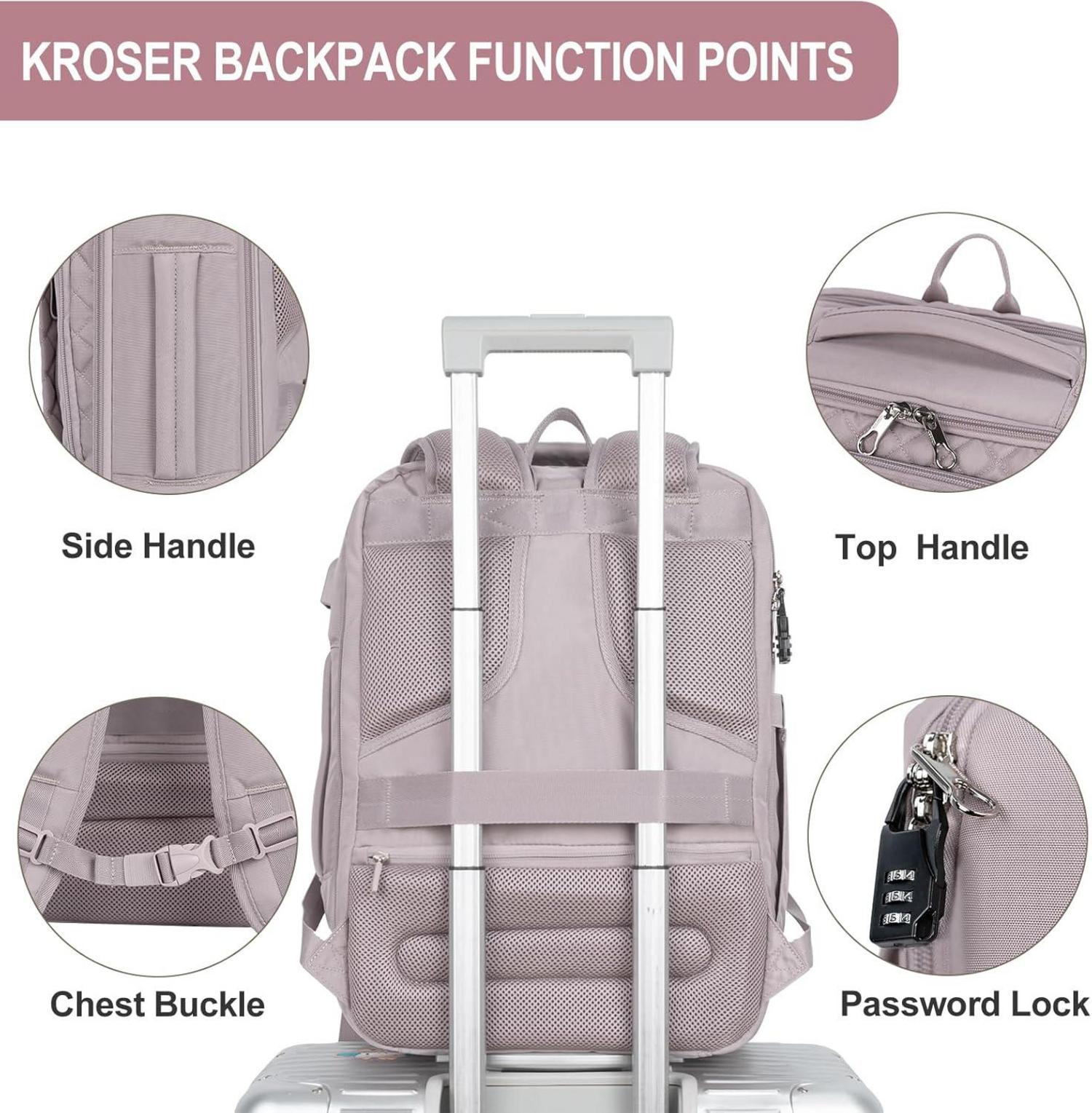 KROSER Laptop-Rucksack 17,3 Zoll Business Reiserucksack Wasserdicht RFID-Tasche