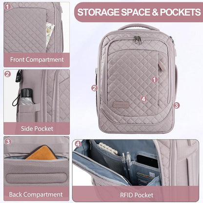 KROSER Laptop-Rucksack 17,3 Zoll Business Handgepäck Wasserdicht RFID