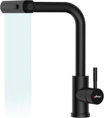 APPASO Wasserhahn Schwarz Hochdruck Ausziehbar 3 Strahlarten