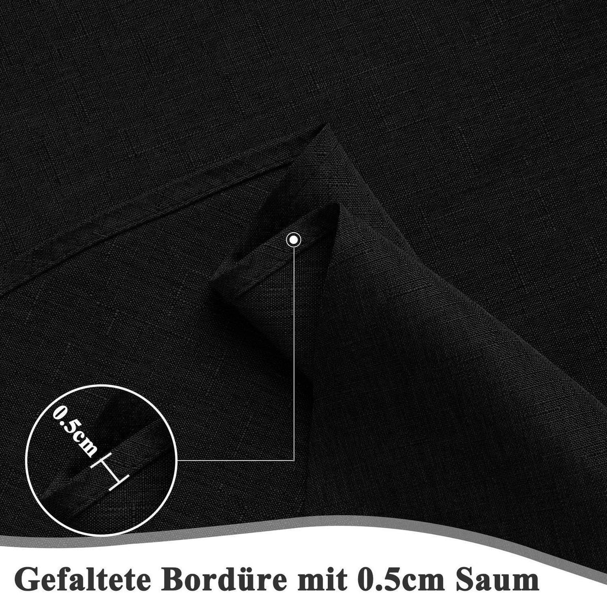 Tischdecke Schwarz 140x240cm Leinenoptik | Abwaschbar & Kratzfest