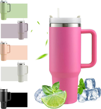 40oz Thermobecher mit Strohhalm und Henkel, 1200ml Kaffeebecher To