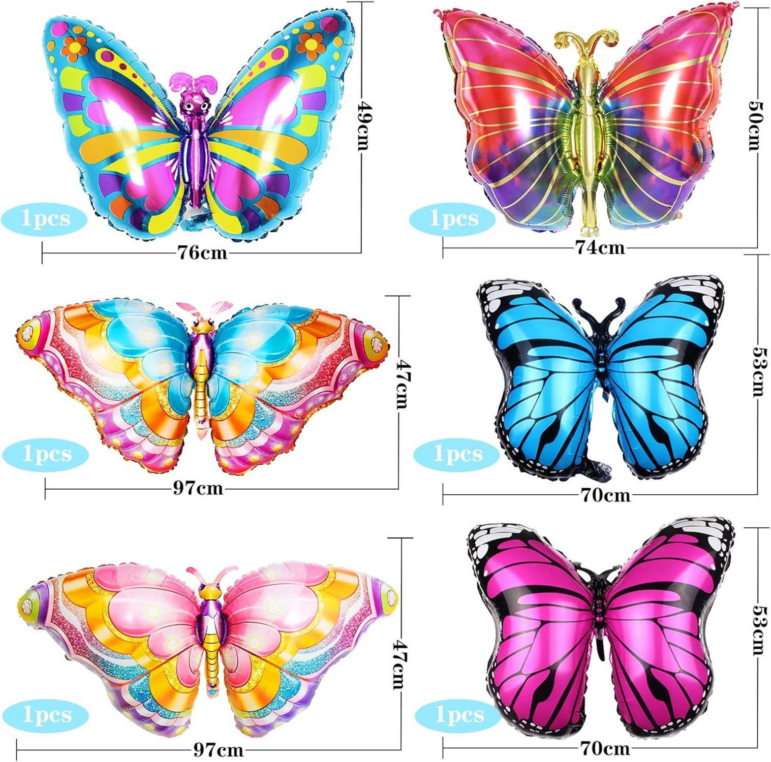 6er Schmetterling Folienballon Set für Party Dekoration