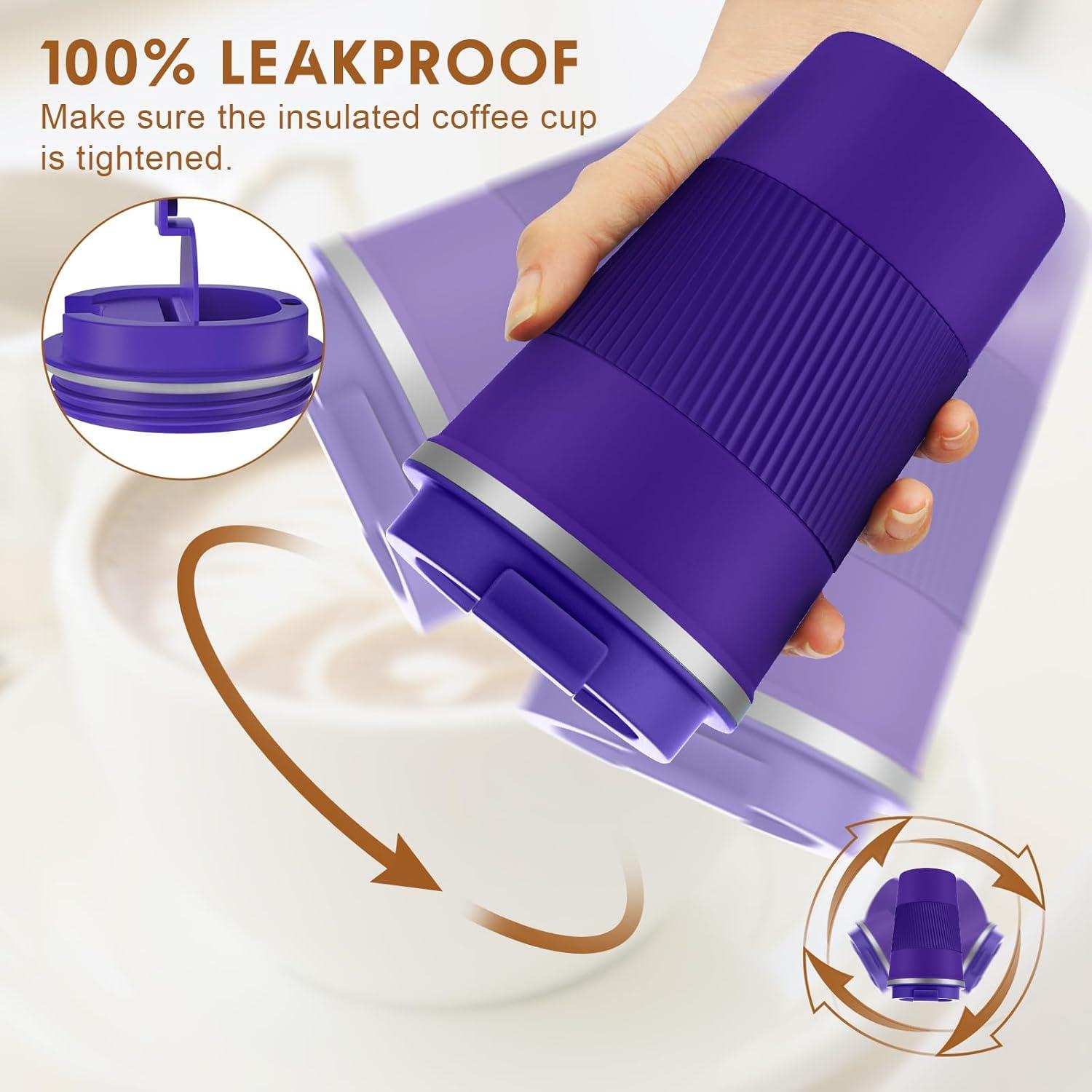 Kaffeebecher to go Thermobecher 380ml doppelwandig Isolierbecher