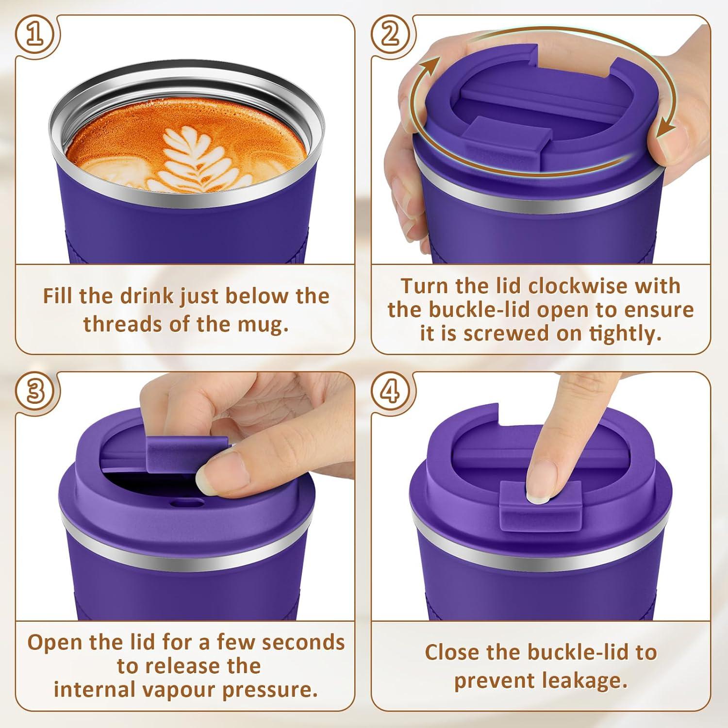 Kaffeebecher to go Thermobecher Doppelwandig 380ml Travel Mug