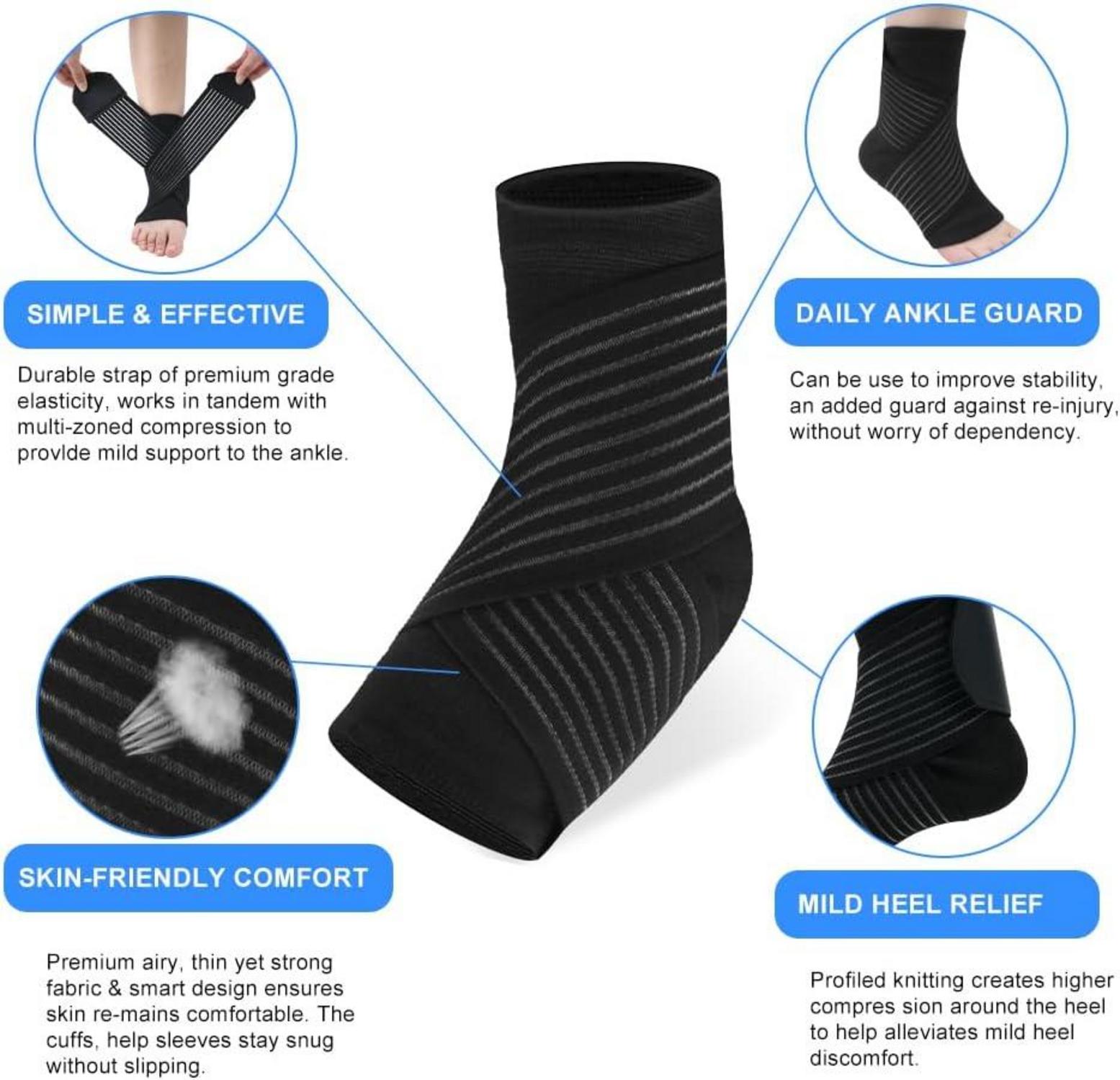 ACWOO Sprunggelenkbandage für Frauen Männer Schwarz 1er-Pack