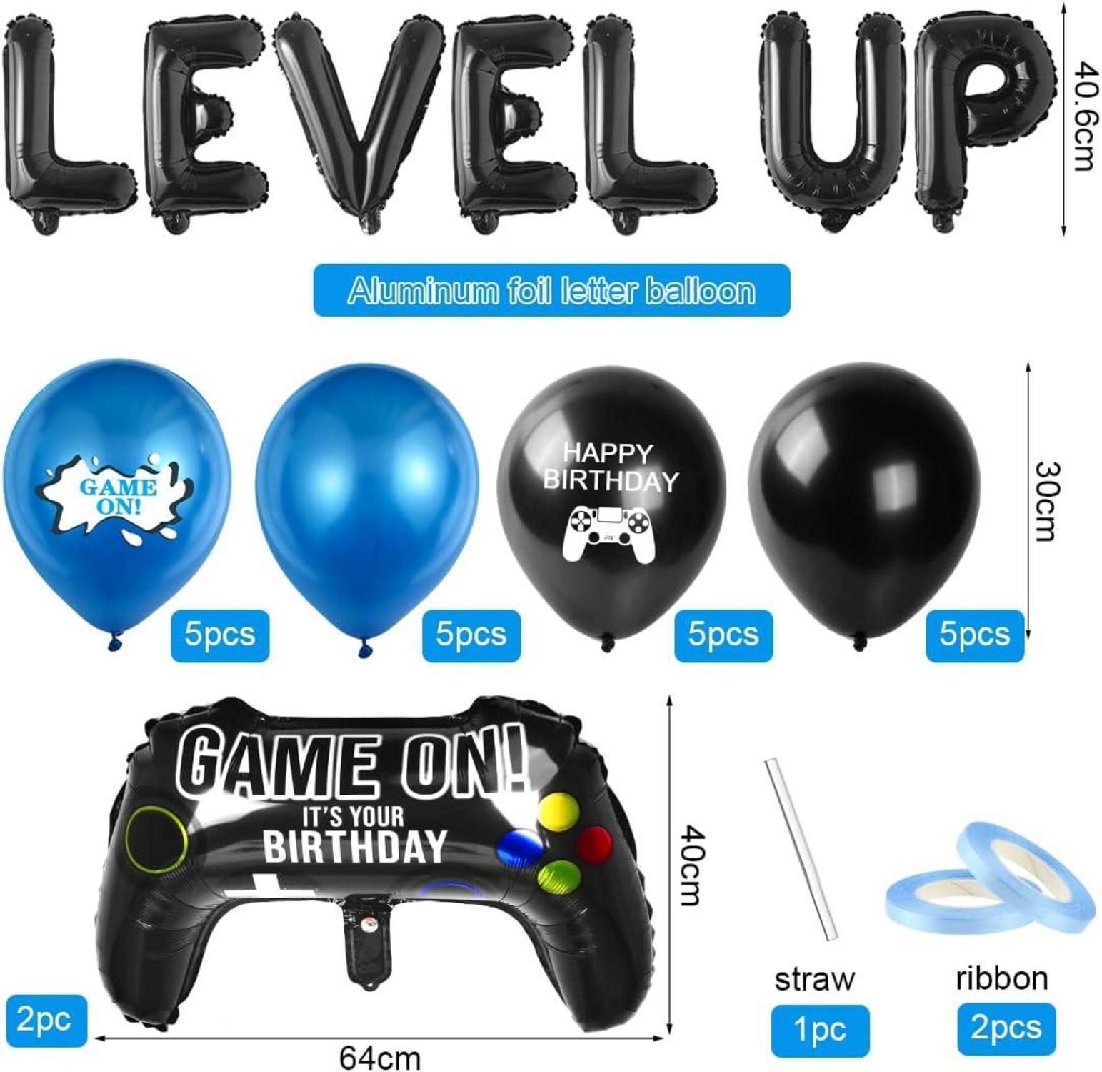 Videospiel Geburtstag Deko Set XXL Controller Luftballons