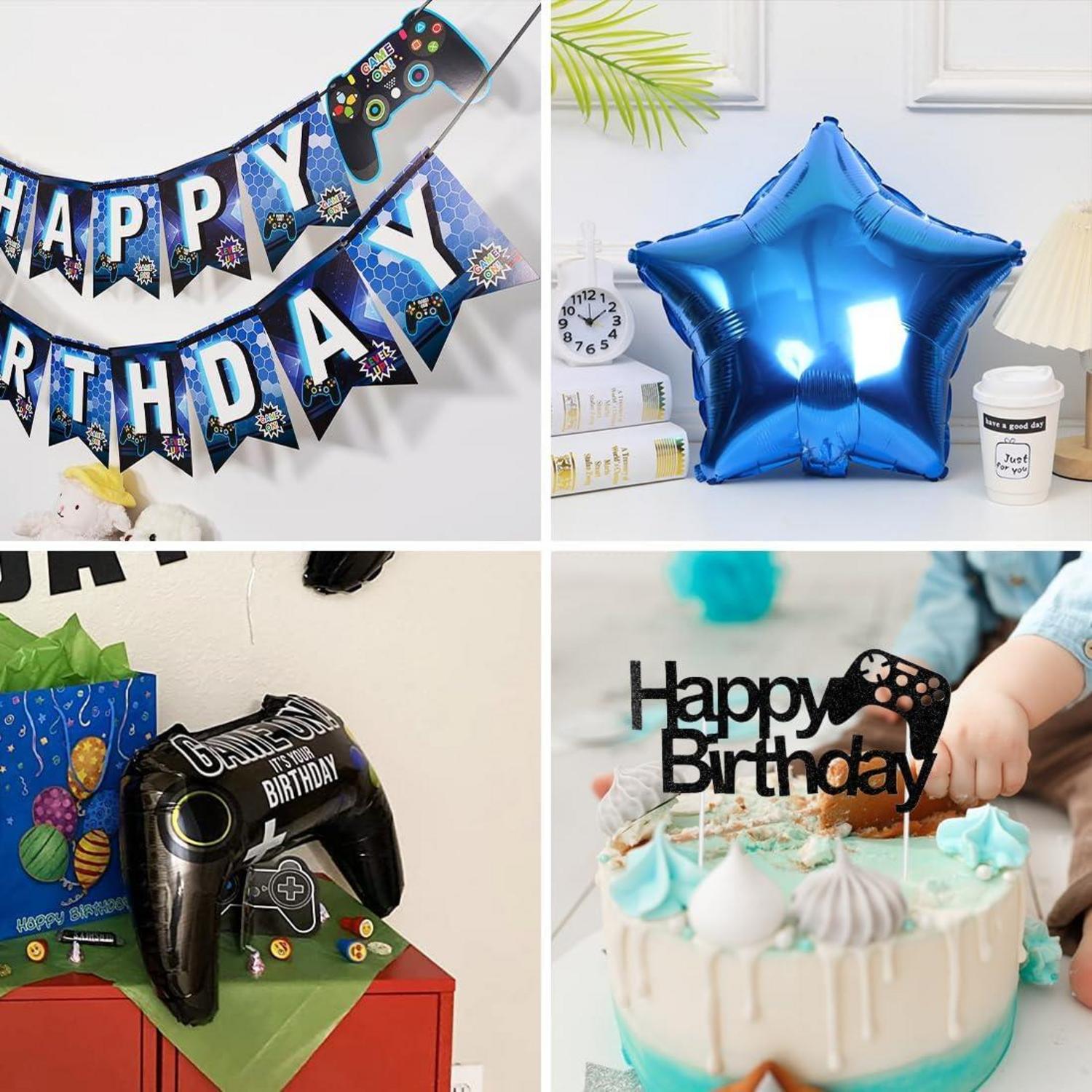 Videospiel Geburtstag Deko Set XXL Gaming Controller Folienballons Luftballons