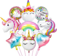 9-teiliges Einhorn Luftballon Set für Mädchen - XXL