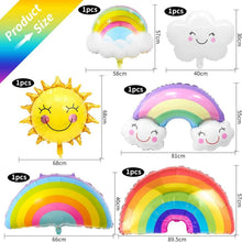 8er Wolkenförmige XXL Regenbogen Ballon Set - Party Deko