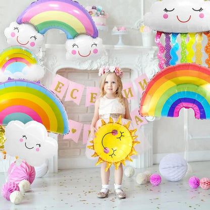 8 Stücke Wolken Regenbogen Sonne Folienballon Party Deko