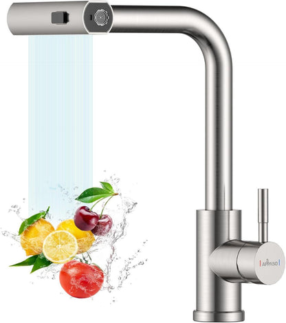 Wasserhahn Küche Ausziehbar Hochdruck 3 Strahlarten gebürstet