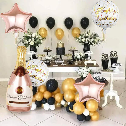 5x Champagne Folienballon Weinflasche XXL Rosegold Sektflasche Helium Party