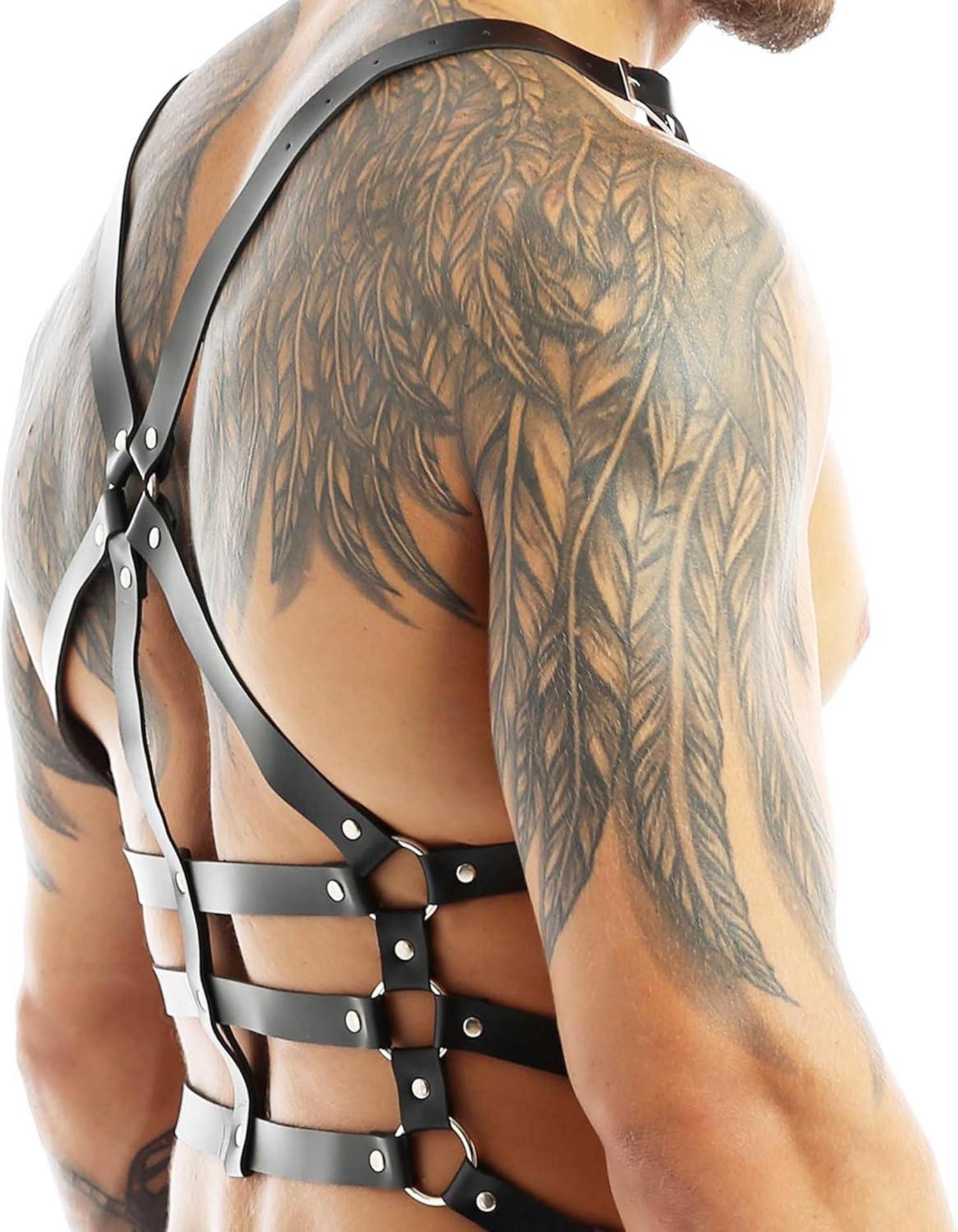 Herren Punk Body Brust Harness Leder Brustgürtel BDSM