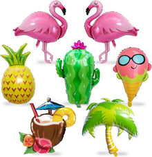 Hawaii Party Folienballon Set Flamingo Ananas Kaktus Kokosnuss
