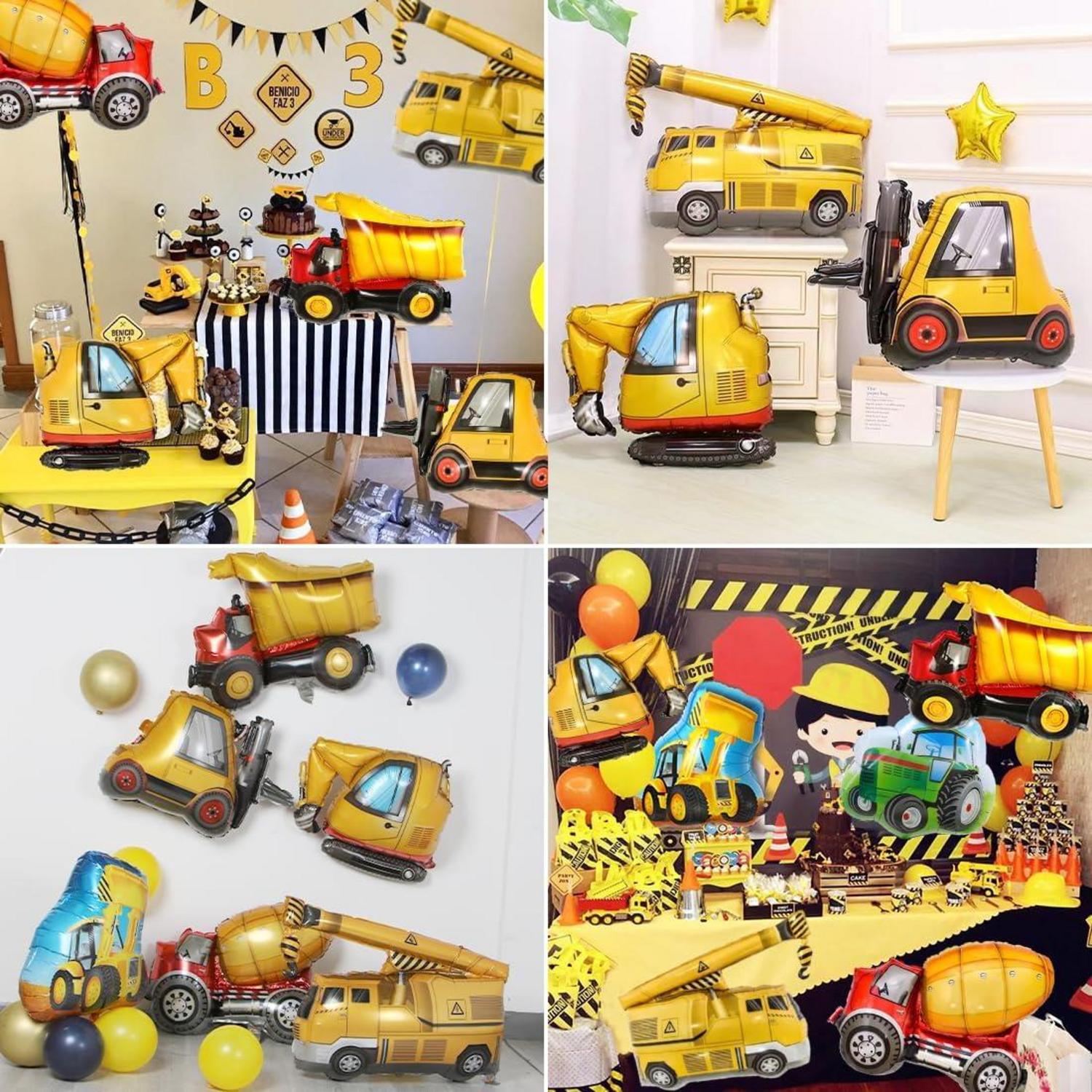 7er Set Bagger Folienballon Bulldozer Gabelstapler Traktor