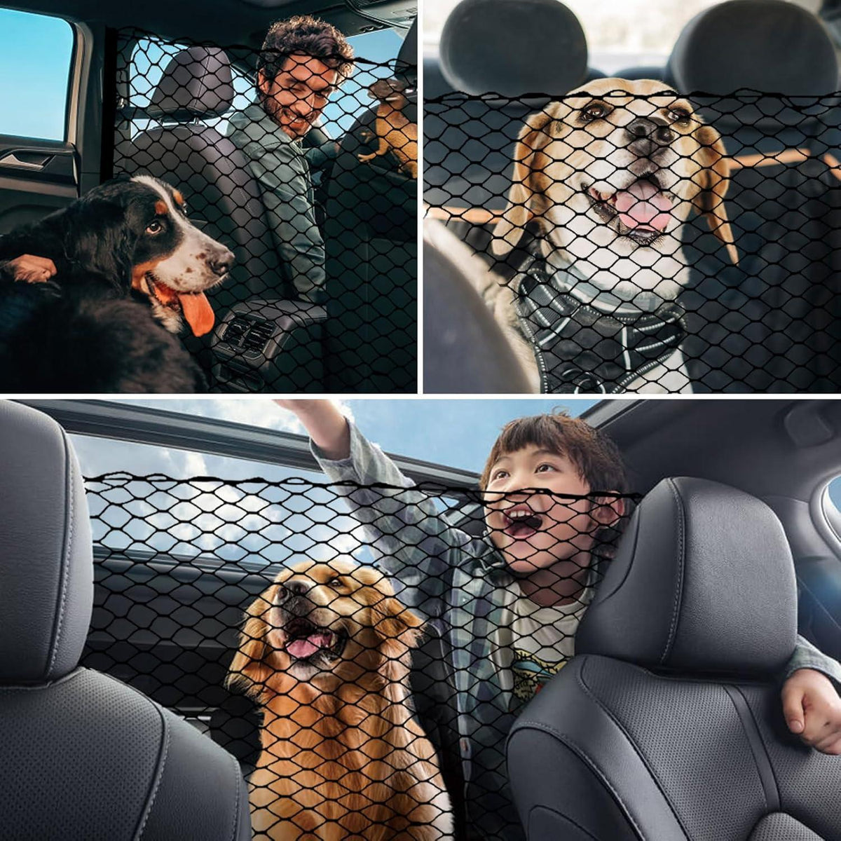 Hundegitter Auto Kofferraum – Sicherheitsnetz für Hunde 120x70cm