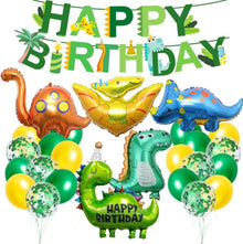 Dino Geburtstag Deko Set mit XXL Folienballons & Happy Birthday