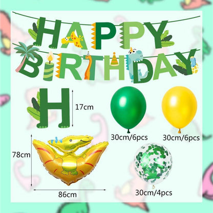 Dino Geburtstag Deko Set XXL Dinosaurier Folienballons Happy