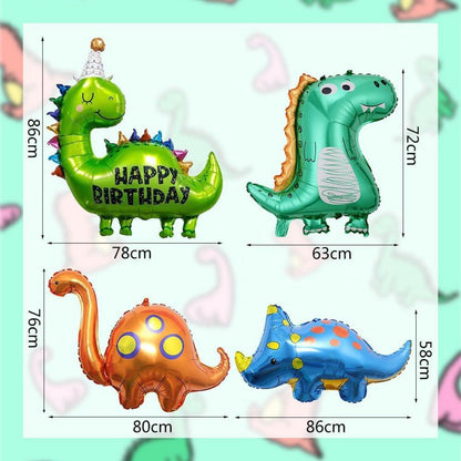 Dino Geburtstag Deko Set mit XXL Folienballons & Happy Birthday
