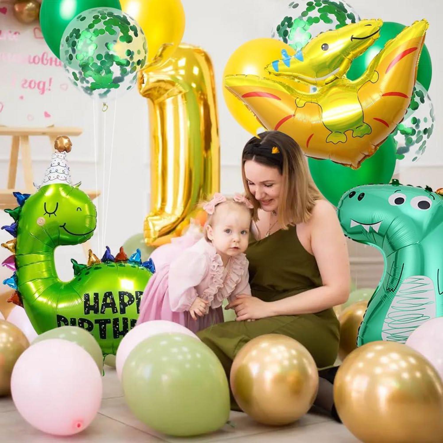 Dinosaurier Geburtstag Deko Set XXL Luftballons Girlande Kindergeburtstag