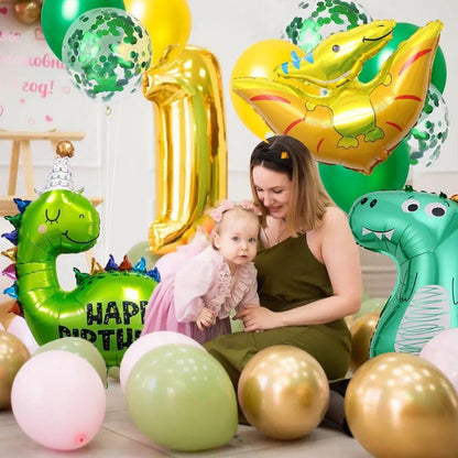 Dinosaurier Geburtstag Deko Set XXL Luftballons Girlande Kindergeburtstag