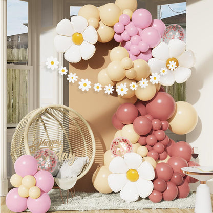 Gänseblümchen Geburtstag Luftballons Set mit Folienballon Girlande - Pastell Party Dekoration für Hochzeit Baby Shower