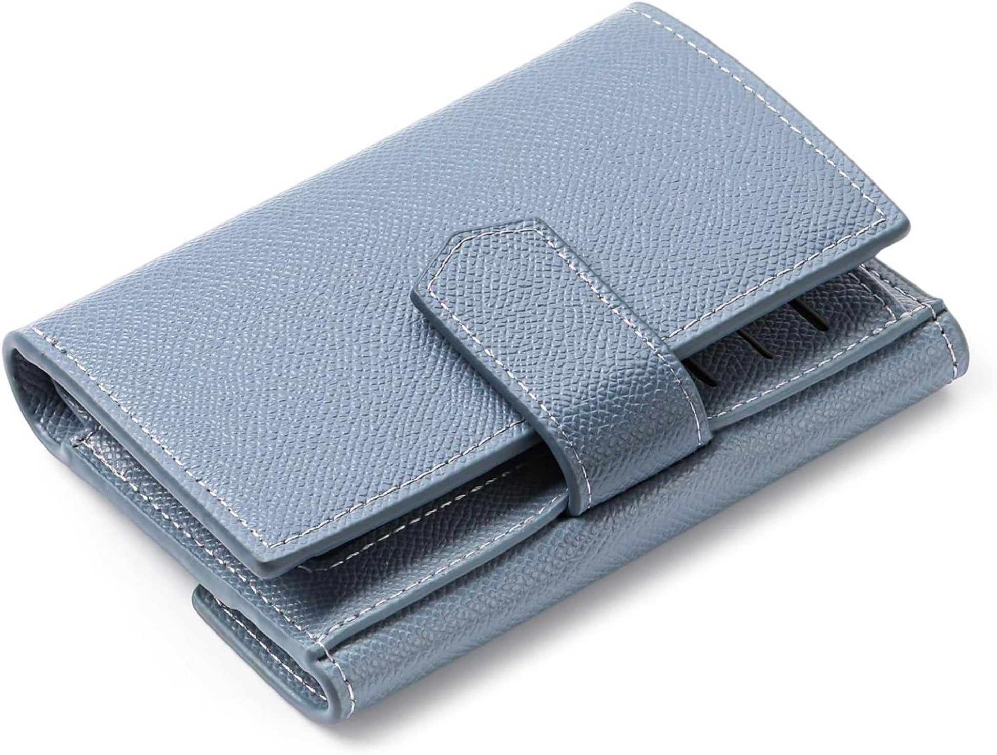 Damen Geldbörse RFID Blockierung Zipper Brieftasche Blau