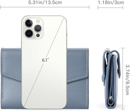 Damen Geldbörse RFID Schutz PU Leder Portemonnaie blau