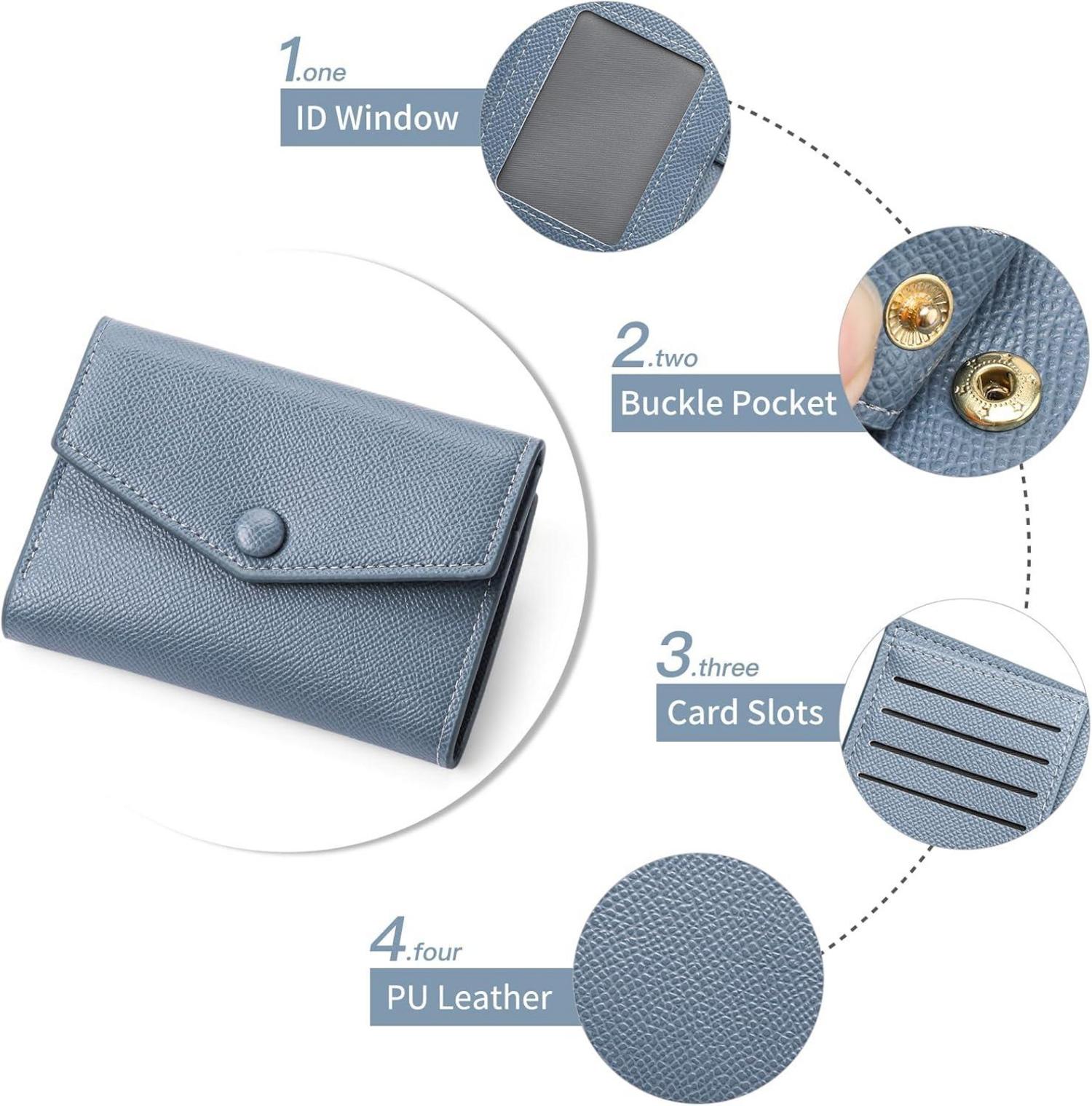Damen Geldbörse RFID-Schutz PU Leder Zipper Portemonnaie Blau