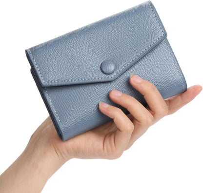 Damen Geldbörse RFID Schutz PU Leder Zipper Brieftasche Blau